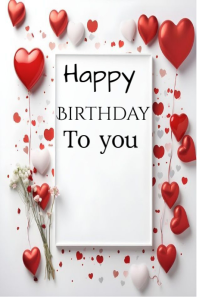 White Happy Birthday To You Poster Template  Poster