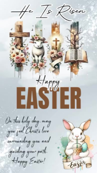 White happy Easter Instagram Story Video template
