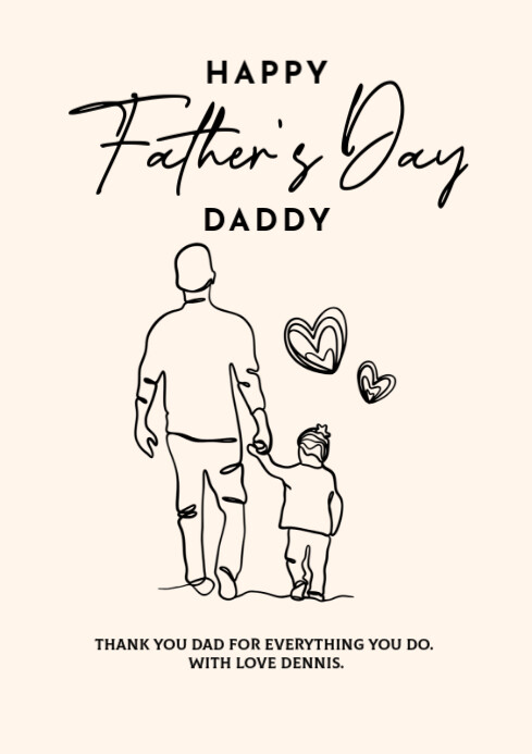 White Happy Father's Day A4 template