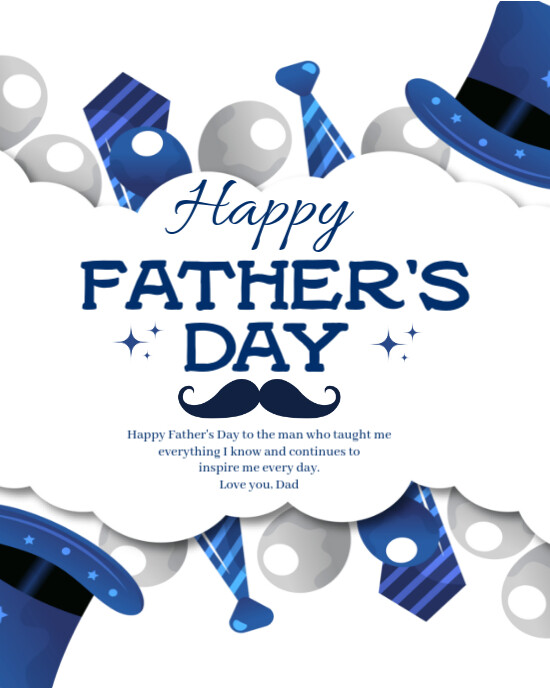 White  Happy Father's Day Template  Instagram Portrait