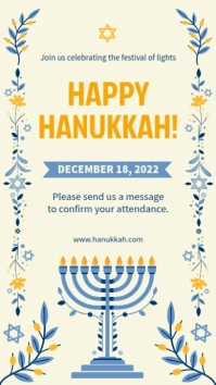 White happy Hanukkah evite Instagram-verhaal template