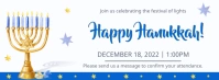 White Happy Hanukkah greeting card Facebook-Cover template