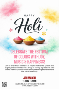 White Happy Holi Tumblr Graphic template