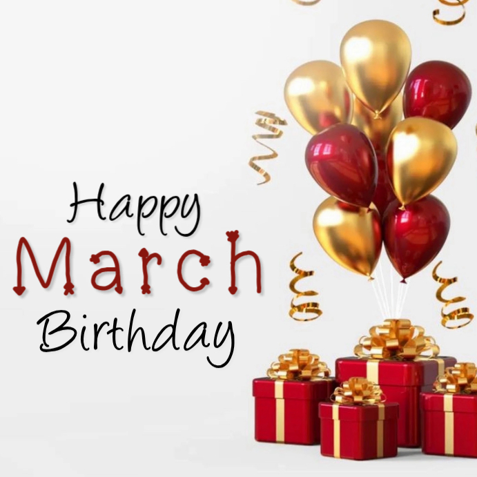 Plantilla de White Happy March Birthdays Instagram Post | PosterMyWall