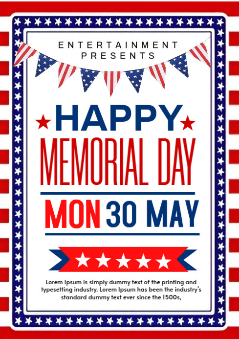 Copy of White Happy Memorial Day A4 | PosterMyWall
