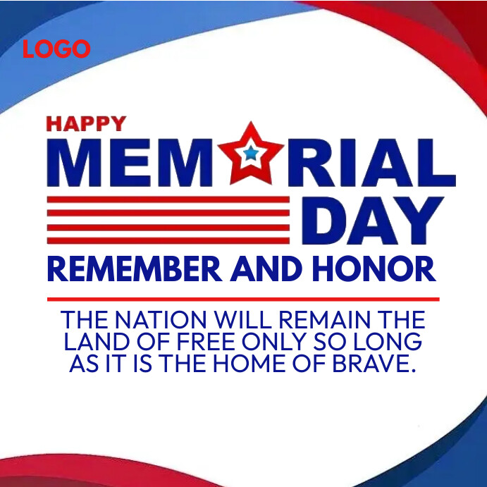 White Happy Memorial Day Instagram Post Template | PosterMyWall