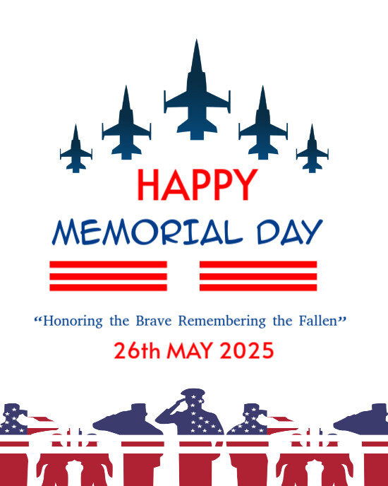 White  Happy Memorial Day Template  Instagram Portrait