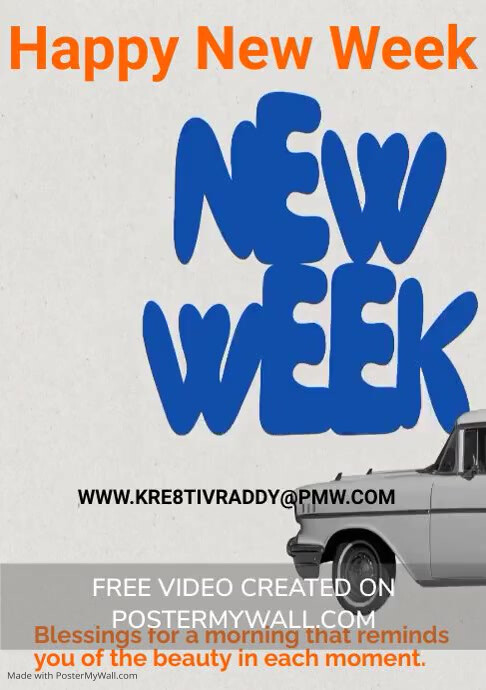 White Happy New Week A4 Template | PosterMyWall