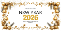 White Happy New Year 2025 Facebook Shared Image template
