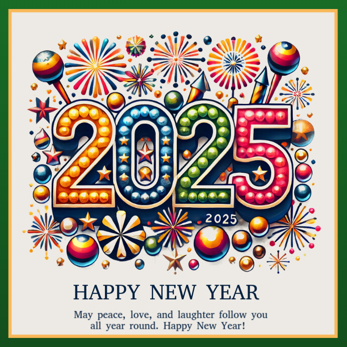White Happy New Year Instagram Post Template | PosterMyWall