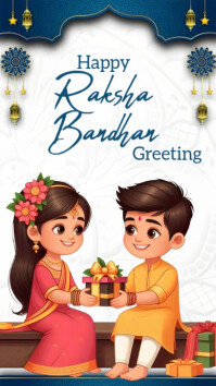 White  Happy Raksha Bandhan Template Instagram Story