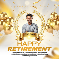 White Happy Retirement Card Instagram Post template