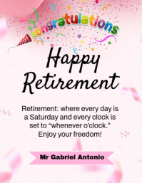 White Happy Retirement Template Flyer (us Letter)