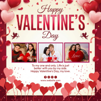 White Happy Valentine's Day Instagram Post template
