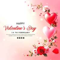 White Happy Valentine's Day Instagram Post Video template