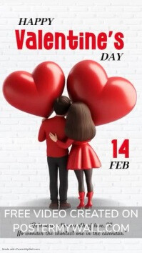 White Happy Valentine's Day Instagram Story template