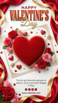 White Happy Valentine's Day Instagram Story template