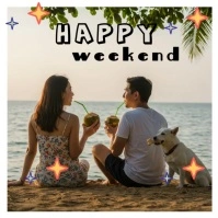 White  Happy Weekend Instagram Post template
