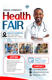 White Health Fair Tabloid template