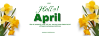 White Hello April Facebook Cover Banner Template Facebook Cover Photo