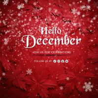 White Hello December Instagram Post Wpis na Instagrama template
