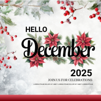 White Hello December Instagram Post Instagram-Beitrag template