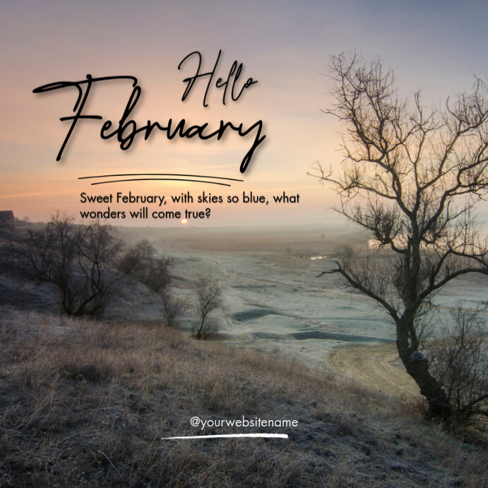 February Posts White Hello February Instagram Post Template | PosterMyWall