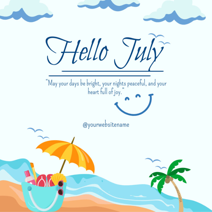 White Hello June Instagram Post Iphosti le-Instagram template