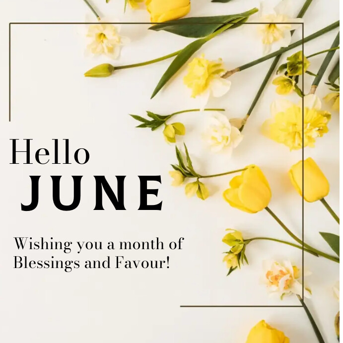 White Hello June Instagram Post Template | PosterMyWall