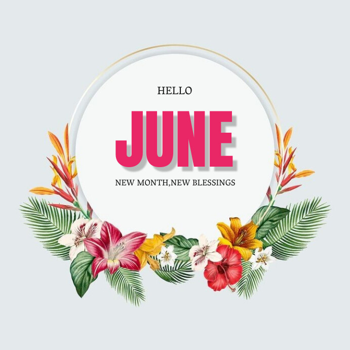 White Hello June Instagram Post Template | PosterMyWall