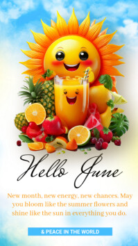 White Hello june Instagram Story template