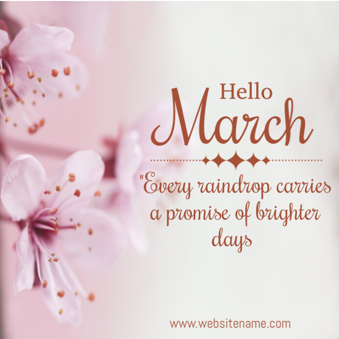 Copy of White Hello March Instagram Post | PosterMyWall