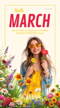 Hello may, new month, spring, sale Instagram Story template
