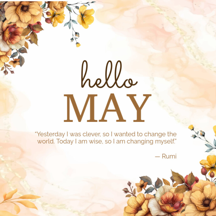 Copy of White Hello May Instagram Post | PosterMyWall