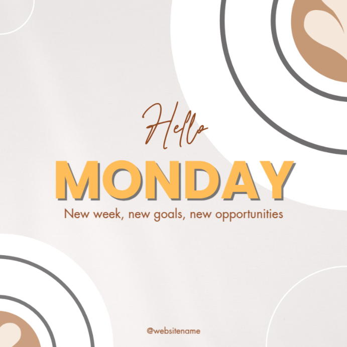 White Hello Monday Instagram Post Template | PosterMyWall