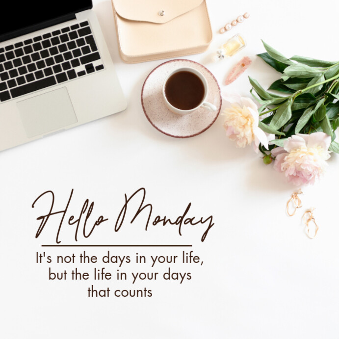 Modèle White Hello Monday Instagram Post | PosterMyWall