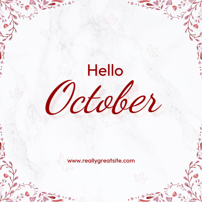 Copy of White Hello October Instagram Post | PosterMyWall