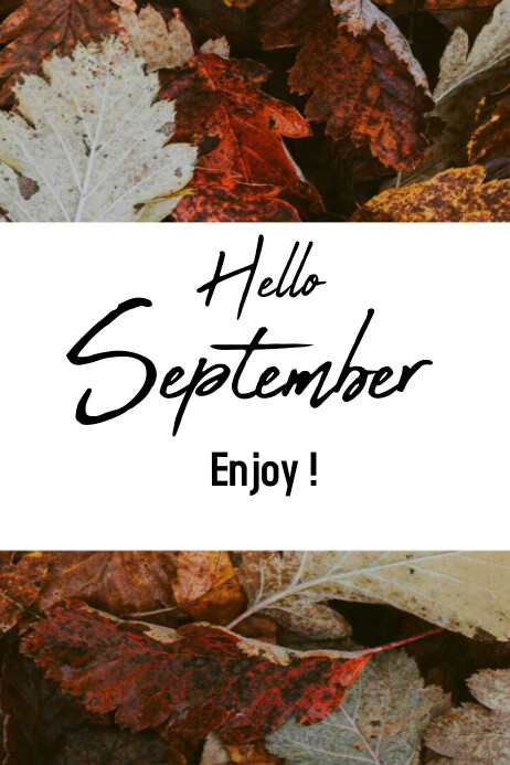 Plantilla de White Hello September Poster | PosterMyWall