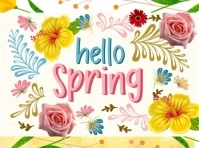 White  Hello Spring Video Flyer Yard Sign Tanda Halaman template