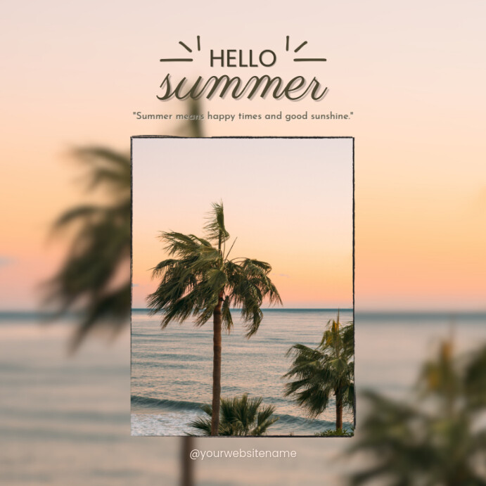 White Hello Summer Instagram Post Template | PosterMyWall
