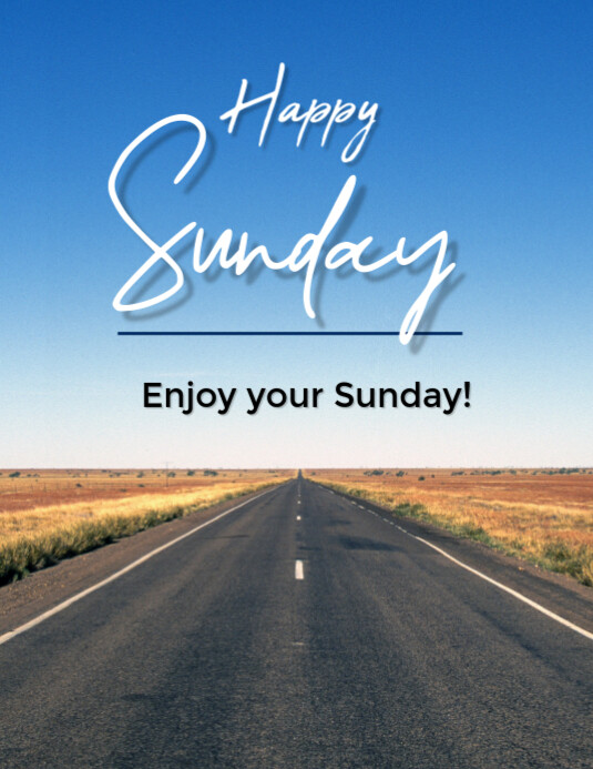 White Hello Sunday Flyer 2025 template