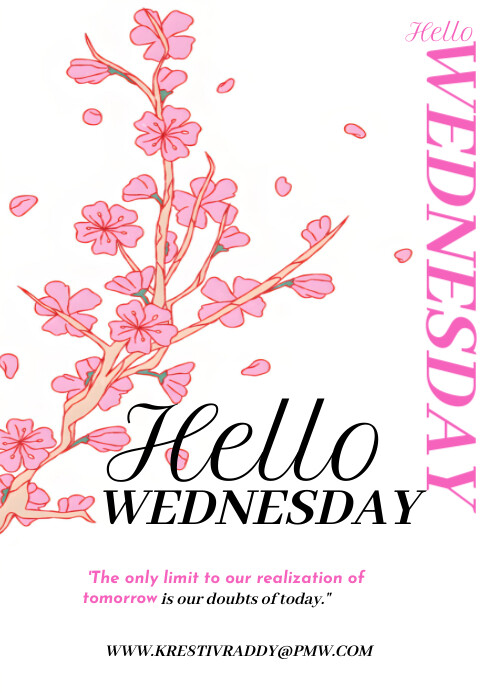 White  Hello Wednesday  A4 template