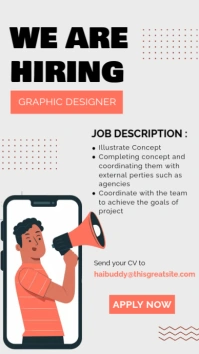 White Hiring Poster Instagram Story template