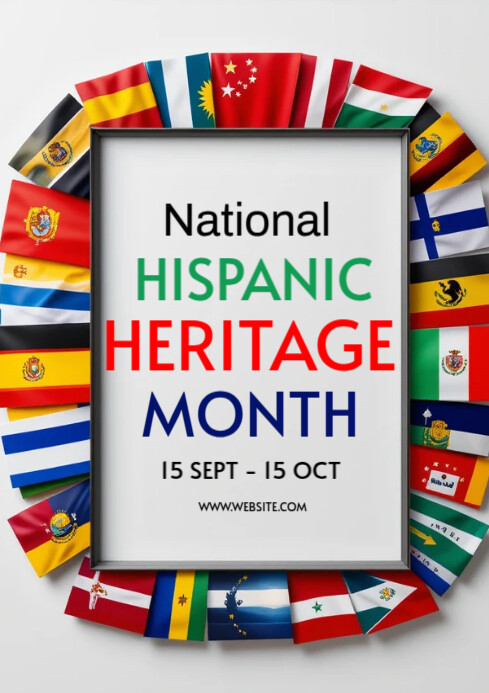 White Hispanic Heritage Month A4 Template | PosterMyWall
