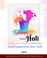 White Holi Celebration Instagram Portrait template
