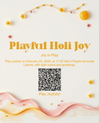 White Holi Celebration Instagram Portrait template