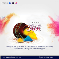 White Holi Celebration Instagram Post template