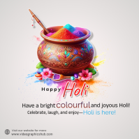 White Holi Celebration Instagram Post Instagram-bericht template