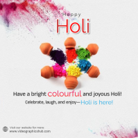 White Holi Celebration Instagram Post Instagram-bericht template