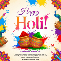 White Holi Celebration Instagram Post template